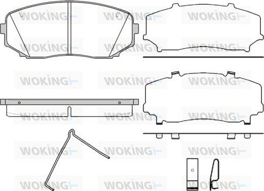 Woking P13673.02 - Тормозные колодки, дисковые, комплект autospares.lv