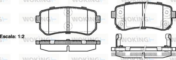 Woking P13093.02 - Тормозные колодки, дисковые, комплект autospares.lv