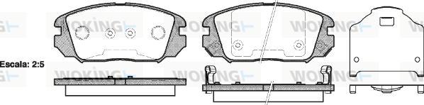 Woking P13043.02 - Тормозные колодки, дисковые, комплект autospares.lv