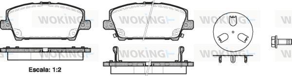 Woking P13053.02 - Тормозные колодки, дисковые, комплект autospares.lv