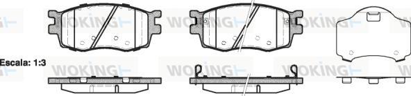 Woking P13083.02 - Тормозные колодки, дисковые, комплект autospares.lv