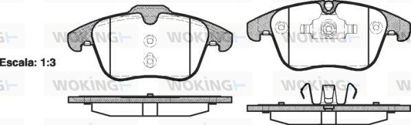 Woking P13193.00 - Тормозные колодки, дисковые, комплект autospares.lv