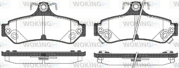 Woking P13853.12 - Тормозные колодки, дисковые, комплект autospares.lv