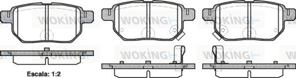 Woking P13863.02 - Тормозные колодки, дисковые, комплект autospares.lv