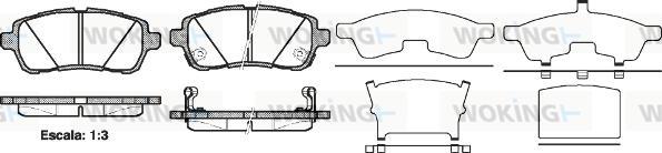 Woking P13813.02 - Тормозные колодки, дисковые, комплект autospares.lv