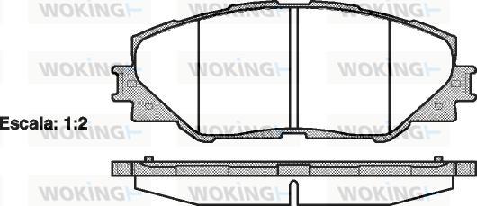 Woking P13343.00 - Тормозные колодки, дисковые, комплект autospares.lv