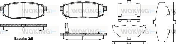 Woking P13283.01 - Тормозные колодки, дисковые, комплект autospares.lv