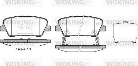 Woking P13743.02 - Тормозные колодки, дисковые, комплект autospares.lv