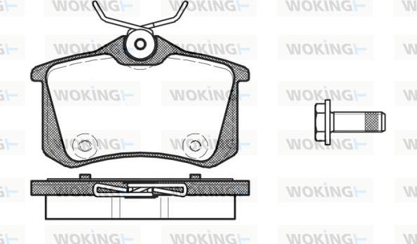 Woking P12913.00 - Тормозные колодки, дисковые, комплект autospares.lv