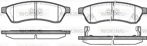 Woking P12493.02 - Тормозные колодки, дисковые, комплект autospares.lv