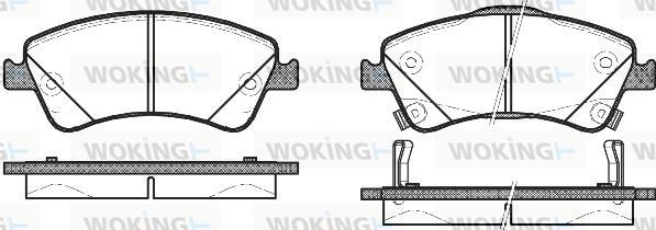 Woking P12413.02 - Тормозные колодки, дисковые, комплект autospares.lv