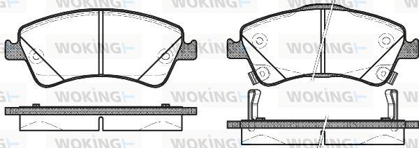 Woking P12413.12 - Тормозные колодки, дисковые, комплект autospares.lv