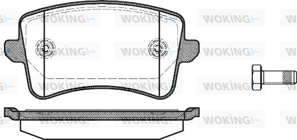 Woking P12433.00 - Тормозные колодки, дисковые, комплект autospares.lv