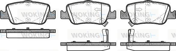 Woking P12563.02 - Тормозные колодки, дисковые, комплект autospares.lv