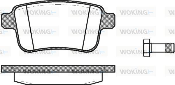 Woking P12523.00 - Тормозные колодки, дисковые, комплект autospares.lv