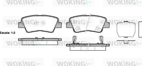 Woking P12623.02 - Тормозные колодки, дисковые, комплект autospares.lv