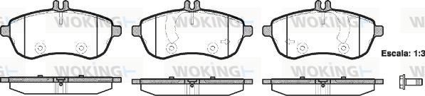 Woking P12013.00 - Тормозные колодки, дисковые, комплект autospares.lv