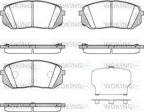 Woking P12023.43 - Тормозные колодки, дисковые, комплект autospares.lv