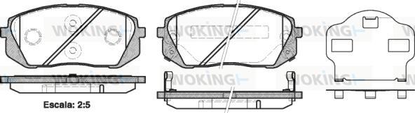 Woking P12023.02 - Тормозные колодки, дисковые, комплект autospares.lv