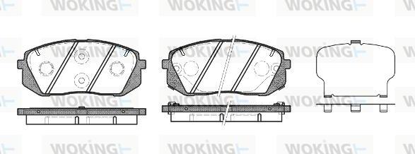 Woking P12023.22 - Тормозные колодки, дисковые, комплект autospares.lv