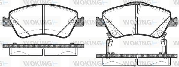 Woking P12103.02 - Тормозные колодки, дисковые, комплект autospares.lv