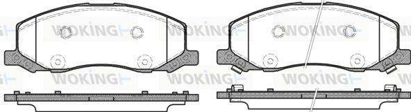 Woking P12863.02 - Тормозные колодки, дисковые, комплект autospares.lv