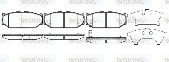 Woking P12813.11 - Тормозные колодки, дисковые, комплект autospares.lv