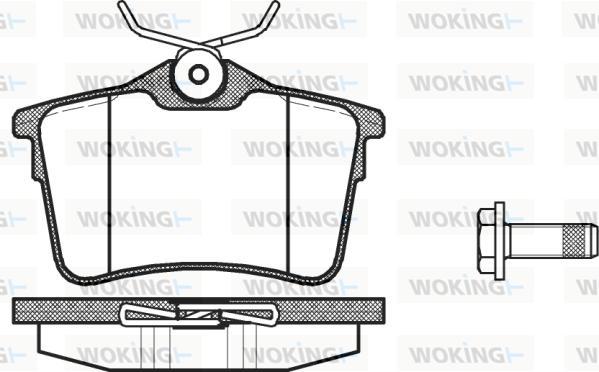 Woking P12823.00 - Тормозные колодки, дисковые, комплект autospares.lv