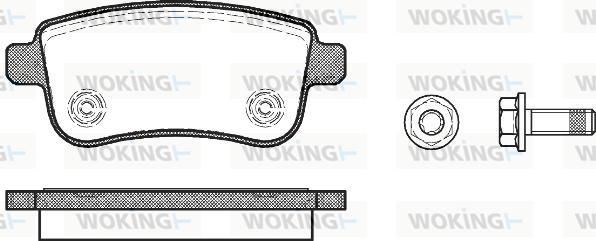 Woking P12873.00 - Тормозные колодки, дисковые, комплект autospares.lv