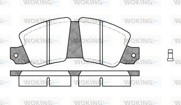 Woking P1233.02 - Тормозные колодки, дисковые, комплект autospares.lv