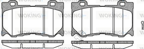 Woking P12723.01 - Тормозные колодки, дисковые, комплект autospares.lv