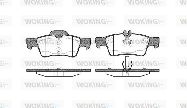 Woking P8913.00 - Тормозные колодки, дисковые, комплект autospares.lv