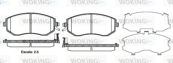 Woking P8513.04 - Тормозные колодки, дисковые, комплект autospares.lv