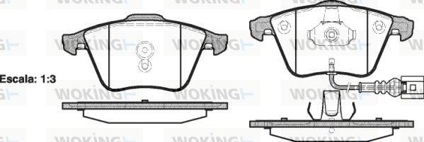 Woking P8643.41 - Тормозные колодки, дисковые, комплект autospares.lv