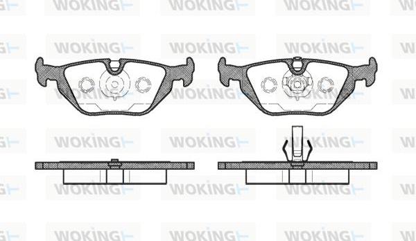 Woking P3653.50 - Тормозные колодки, дисковые, комплект autospares.lv