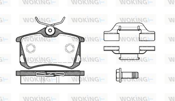 Woking P3633.50 - Тормозные колодки, дисковые, комплект autospares.lv