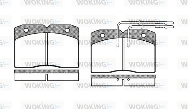 Woking P3113.04 - Тормозные колодки, дисковые, комплект autospares.lv