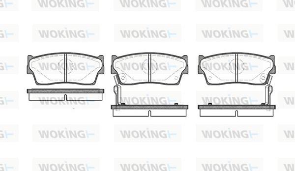 Woking P3893.02 - Тормозные колодки, дисковые, комплект autospares.lv