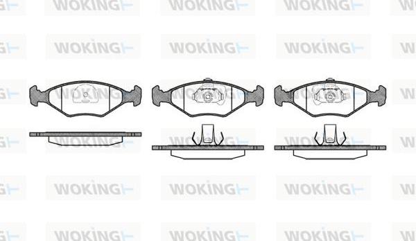 Woking P3813.40 - Тормозные колодки, дисковые, комплект autospares.lv