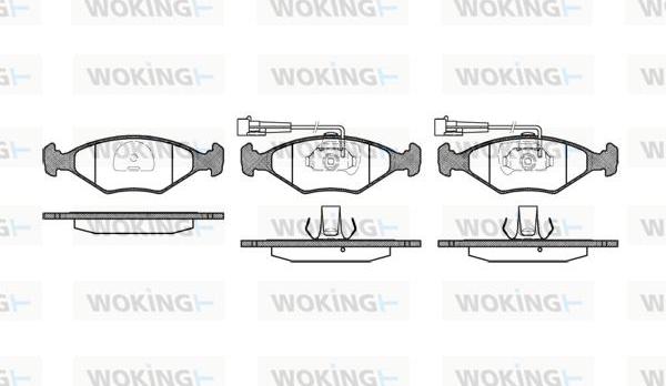 Woking P3813.42 - Тормозные колодки, дисковые, комплект autospares.lv