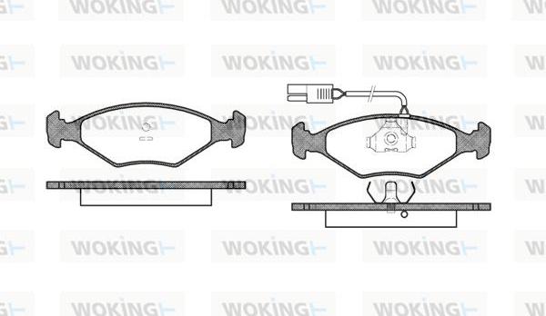 Woking P3813.02 - Тормозные колодки, дисковые, комплект autospares.lv