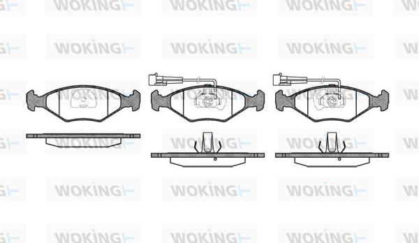 Woking P3813.32 - Тормозные колодки, дисковые, комплект autospares.lv