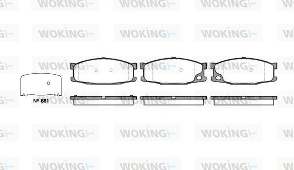 Woking P3833.10 - Тормозные колодки, дисковые, комплект autospares.lv