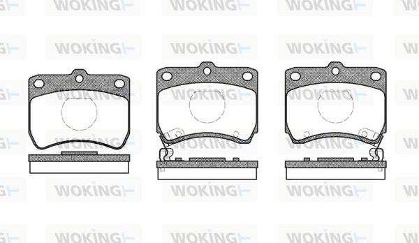 Woking P3713.02 - Тормозные колодки, дисковые, комплект autospares.lv