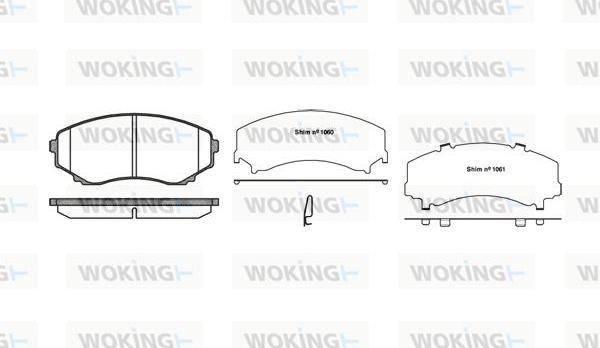 Woking P2973.22 - Тормозные колодки, дисковые, комплект autospares.lv