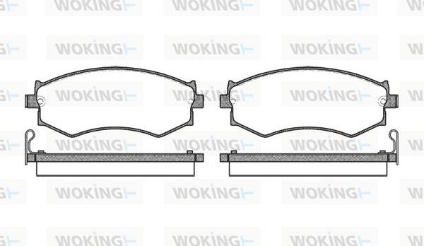 Woking P2503.04 - Тормозные колодки, дисковые, комплект autospares.lv