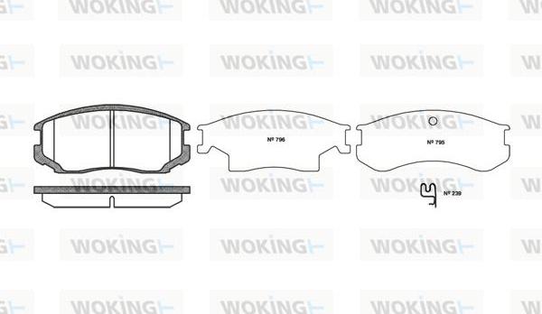 Woking P2573.22 - Тормозные колодки, дисковые, комплект autospares.lv