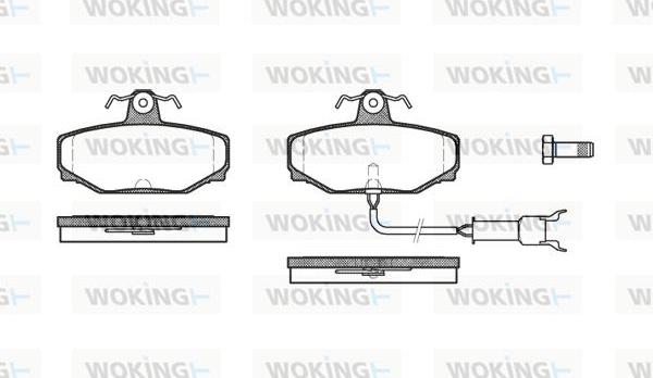 Woking P2043.12 - Тормозные колодки, дисковые, комплект autospares.lv