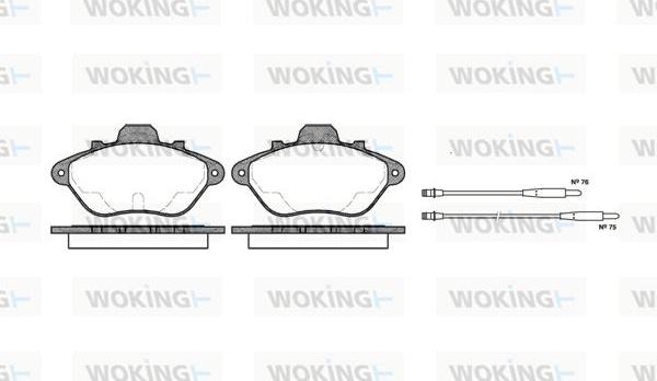 Woking P2103.04 - Тормозные колодки, дисковые, комплект autospares.lv