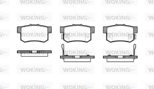 Woking P2253.12 - Тормозные колодки, дисковые, комплект autospares.lv